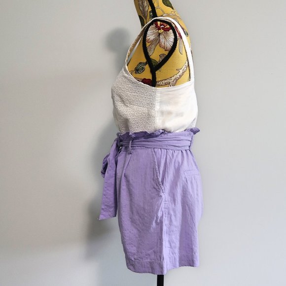 Mango High Waisted Belt Shorts and Square Neck Top - Picture 2 of 11